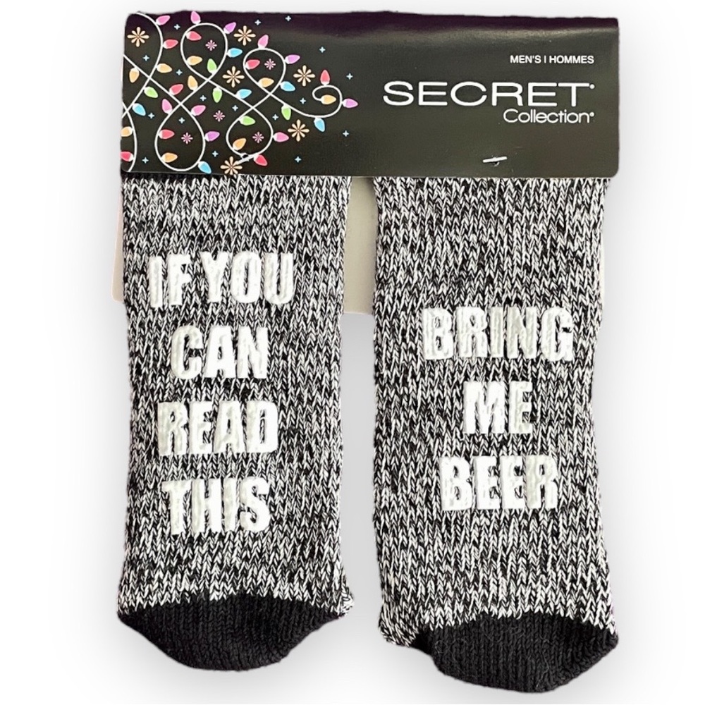 🆕 Secret Collection SOCKS ~ IF YOU CAN READ THIS BRING ME BEER ~ Men Size 7-12